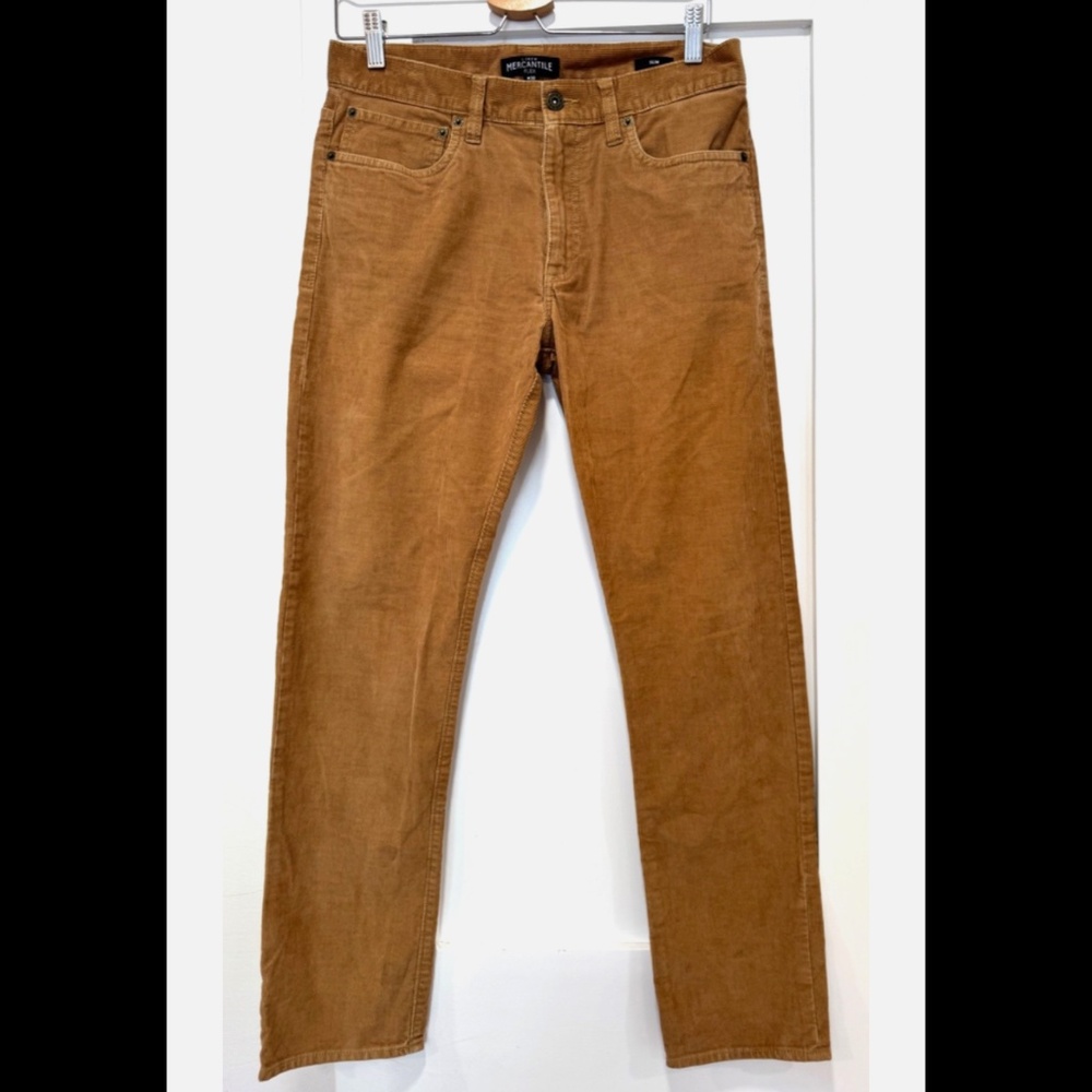 J. Crew Mercantile Flex Slim Corduroy Pants W30 L30 Men's Tan Casual Fall